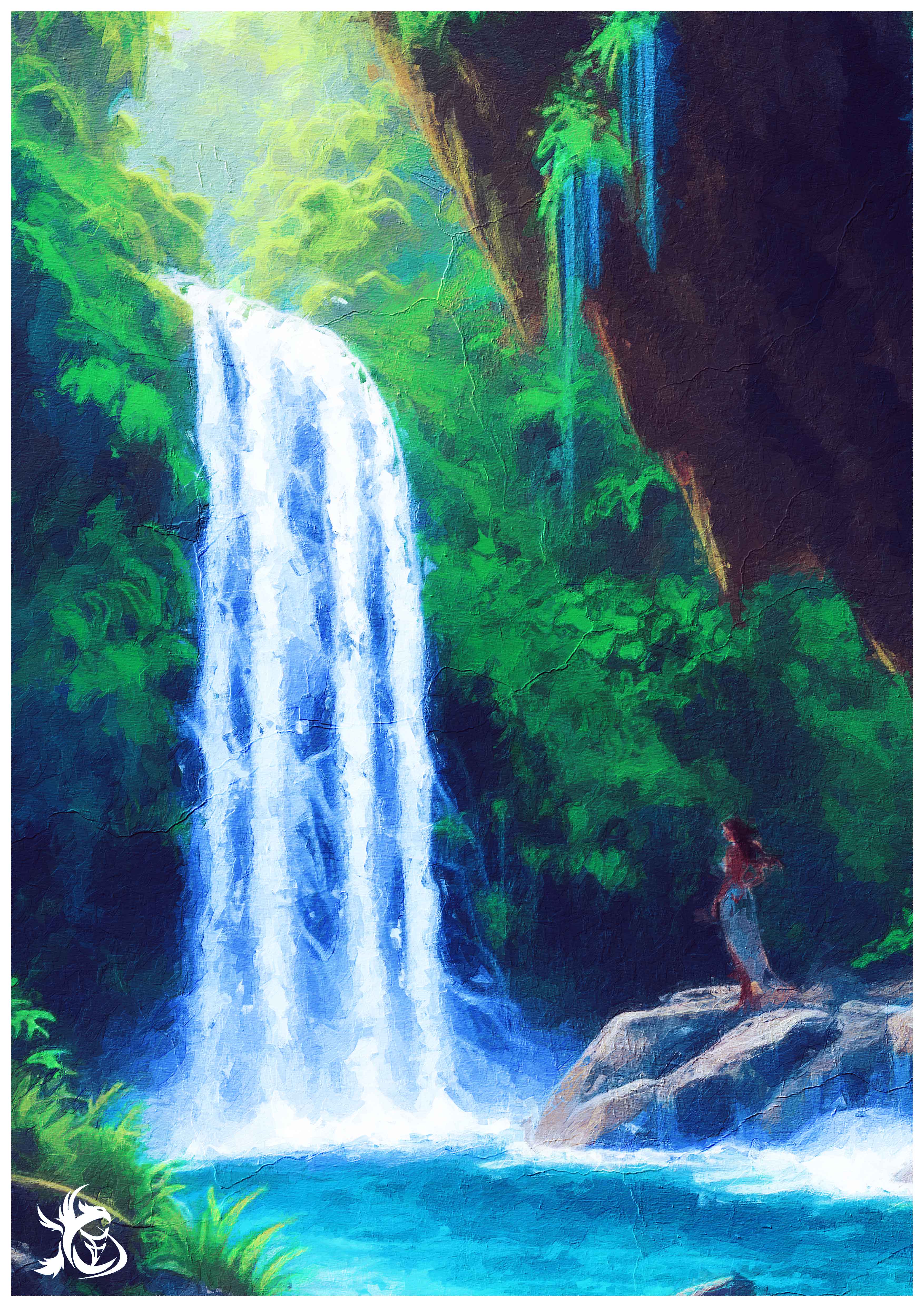 Peinture numérique — cascade tropicale