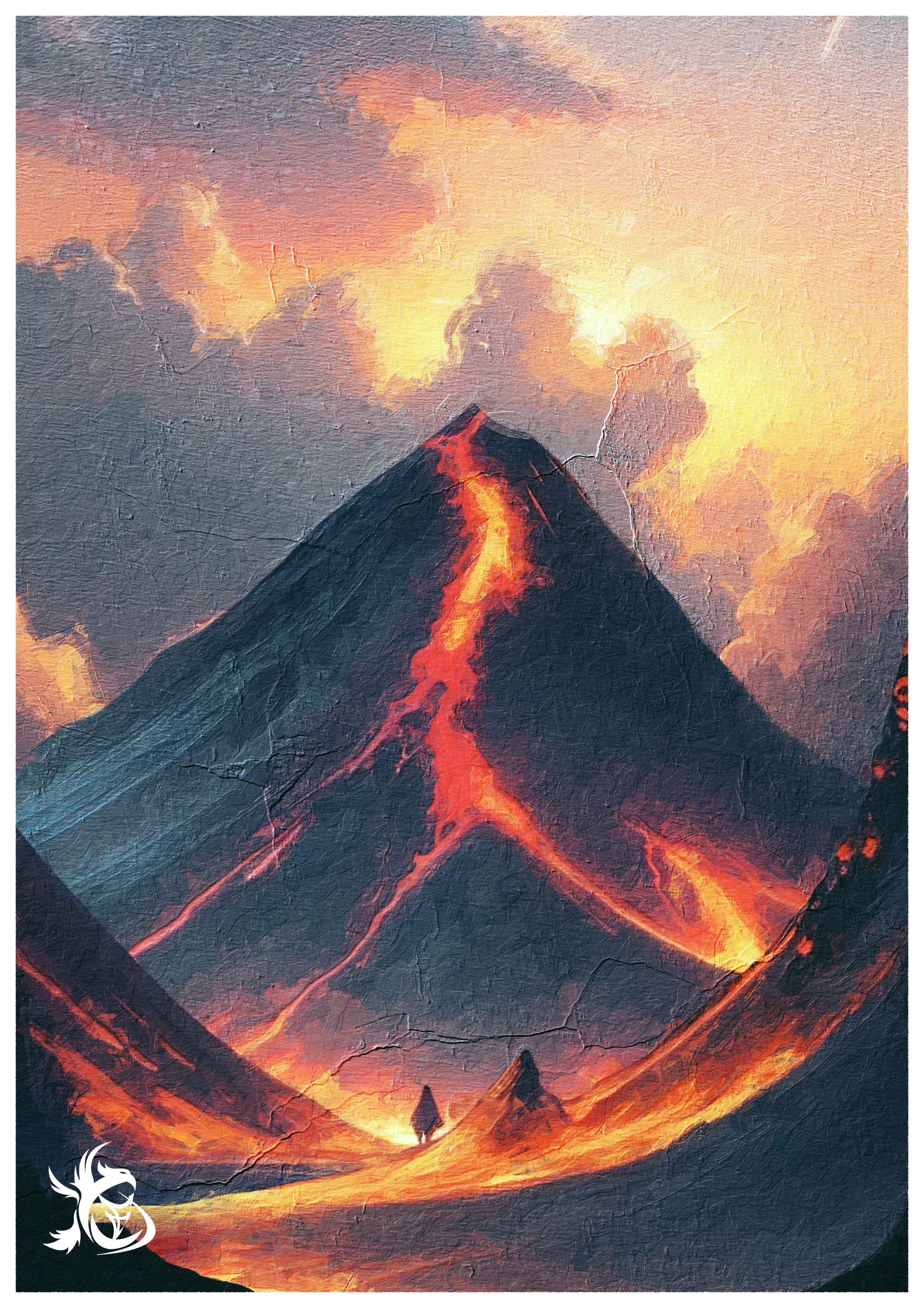 Peinture numérique — volcan en éruption